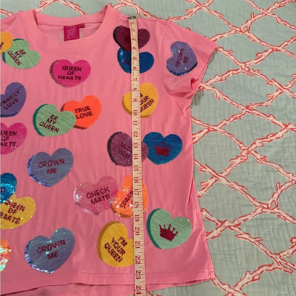 💖Queen Of Sparkles Sequin Candy Heart Tee XS 💖 - Picture 11 of 11